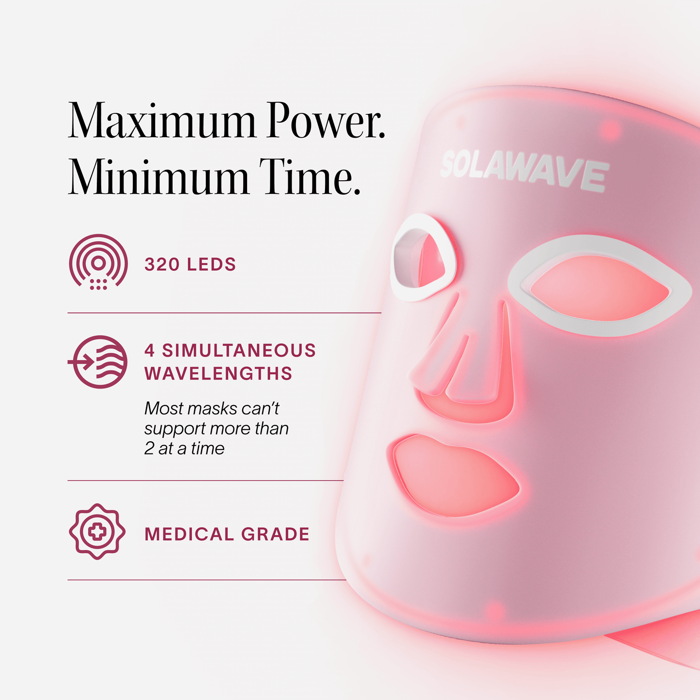 Wrinkle Retreat Pro Light Therapy Mask - LED Red Light Therapy Face Mask for Wrinkles & Anti-Aging, 3-Min Treatment, FDA Cleared