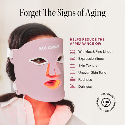 Wrinkle Retreat Pro Light Therapy Mask - LED Red Light Therapy Face Mask for Wrinkles & Anti-Aging, 3-Min Treatment, FDA Cleared