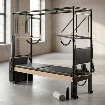 Pilates Equipment for Studios, Cadillac Pilates Reformer Trapeze Pilates Reformer Machine for Home Gym, Pilates Exercise Equipment with Jump Board, Adjustable Resistance
