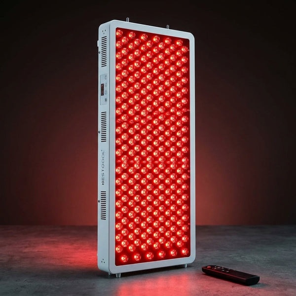 Red Light Therapy Device, 4 Wavelengths Full Body Infrared Red Light Therapy at Home, Elite Grade Dual Chip 300 Leds, High Power, 500W. Modular Design. — Studio Shot